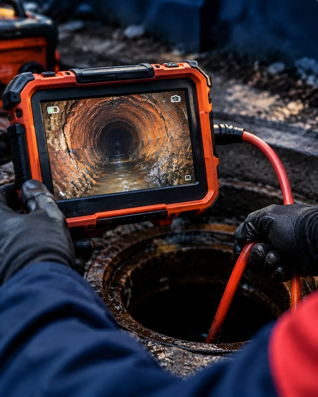 Sewer camera equipment used to inspect a side sewer